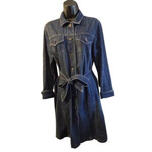 Vtg Jones New York Country Dark Wash Denim Dress 10928845, Size 6, Preppy Chic
